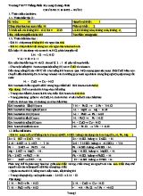 Bài tập Hóa học Lớp 8 - Chương 5 Hiđro - Nước - Trường THPT Thống Nhất